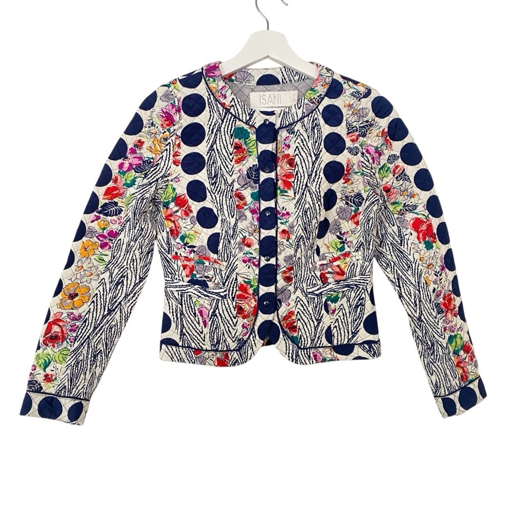 NEW Anthropologie Isani Salta floral and polka dot quilted jacket coat Womens 0